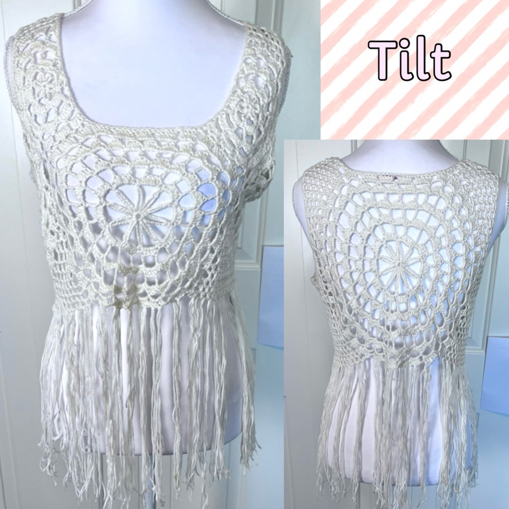 TILT from Tilly’s Crochet Fringe Top Small Medium